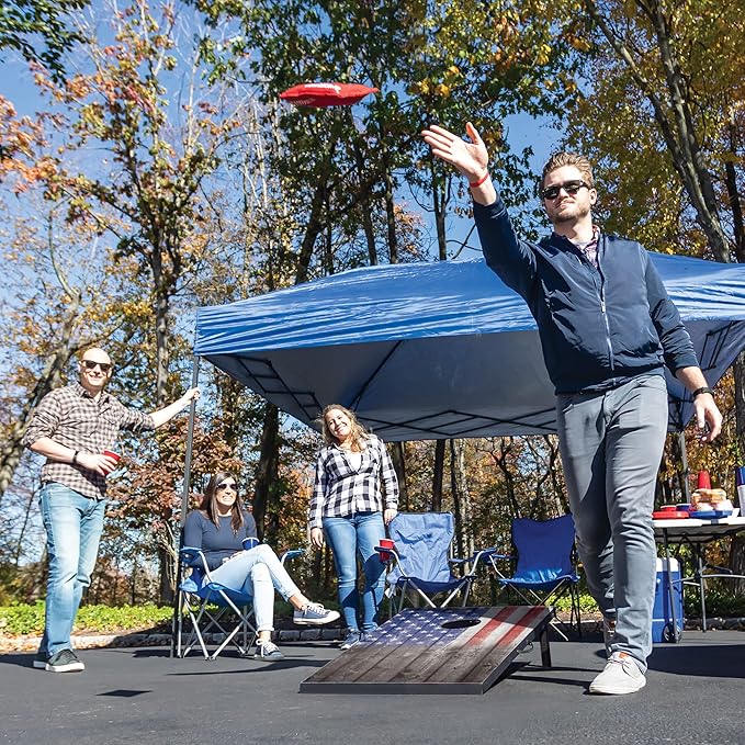 Wild Sports 2’x3’ or 2’x4’ Cornhole Outdoor Game Set, USA Flag or Natural Wood Options with Carry