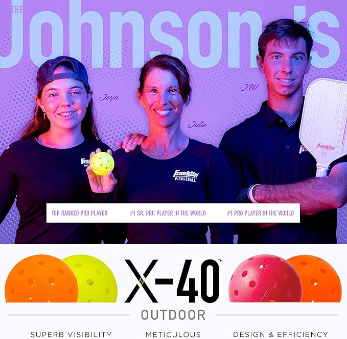 Franklin Sports X-40 Outdoor Pickleballs - Official Ball of USA Pickleball, APP Tour + US Open