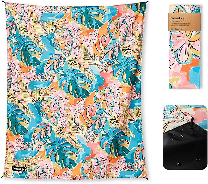 Nomadix Festival Blanket - Perfect for Picnics, Camping, & Lawn Seating - Plush Top & Water