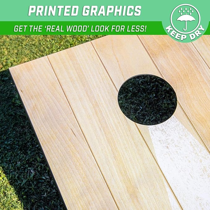 GoSports 3 x 2 ft Cornhole Board Set - Portable Outdoor Toss Game for Adults & Family - Includes