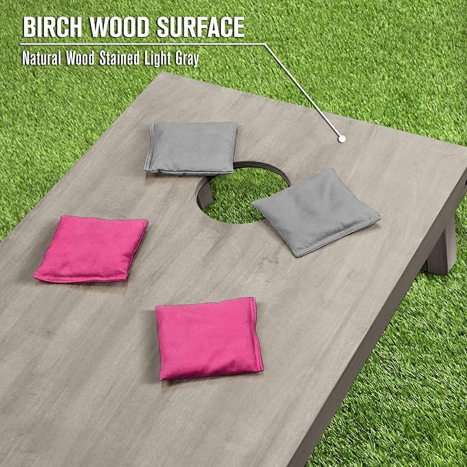 GoSports 4 ft x 2 ft Regulation Size Wooden Cornhole Boards Set - Includes Carrying Case and Bean
