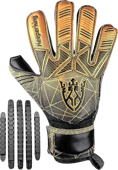 Soccer Goalie Goalkeeper Gloves for Kids Boys Youth & Adult,Latex Strong Grip Palms with Removable