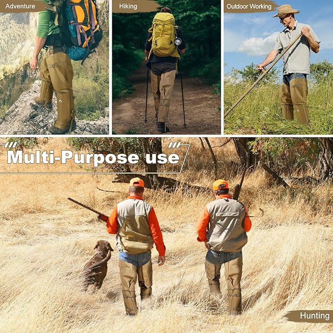 Snake Guard Chaps Waterproof Snake Chaps for Hunting Snake Bite Protection Gear Adjustable Size