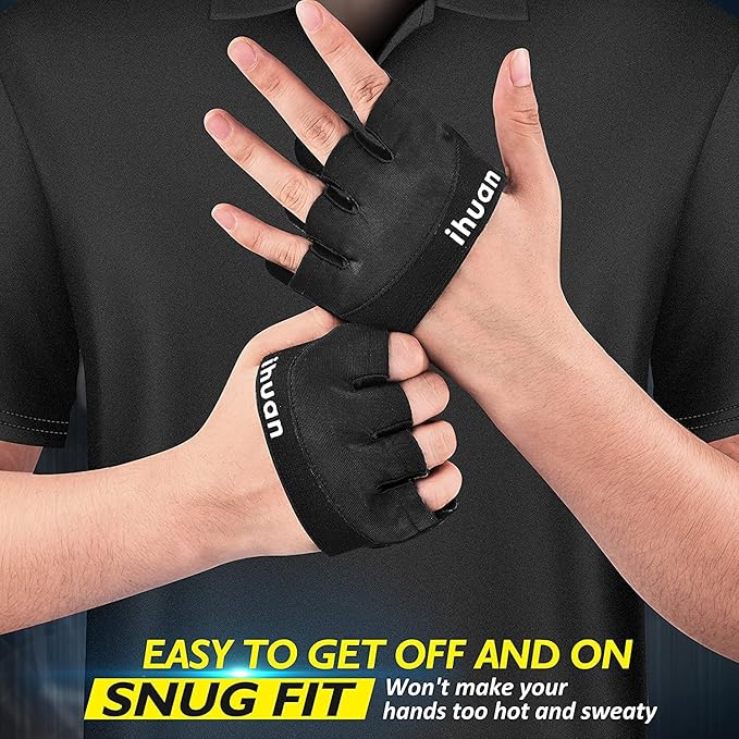 ihuan New Weight Lifting Gym Workout Gloves Men & Women, Great for Weightlifting, Exercise