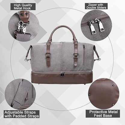 Weekender Overnight Bag Carry On Bag Travel Bag with Shoe Pouch