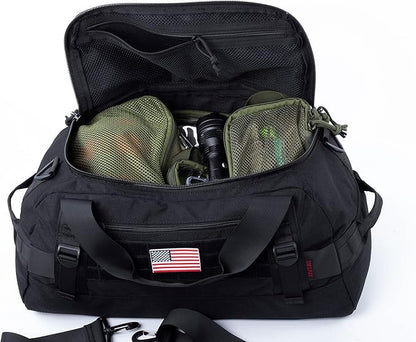 Tactical Duffle Bag MOLLE Gear Bag Carry on Travel Weekend Duffel Bag. Ideal for Hunting, Shooting