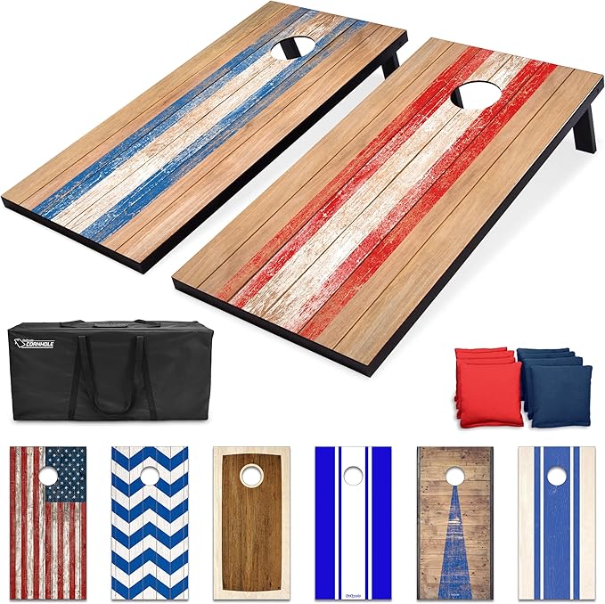 GoSports Portable Cornhole Sets, 8 Styles – Choose 4 x 2 ft or 3 x 2 ft - Boards Include 8 Bean