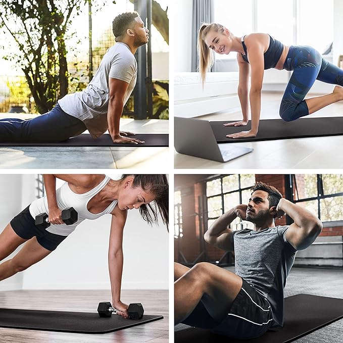 MICRODRY Deluxe Fitness Exercise Yoga Mat for Home & Gym, Extra Thick for High Impact Training