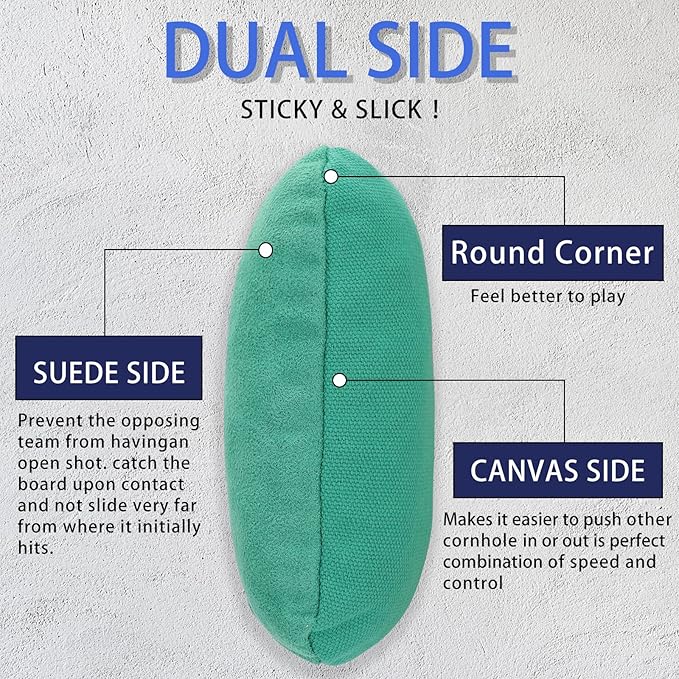 EunHo Dual Sided Cornhole Bags Regulation Set of 8 Professional Cornhole Bean Bags Slick and Stick