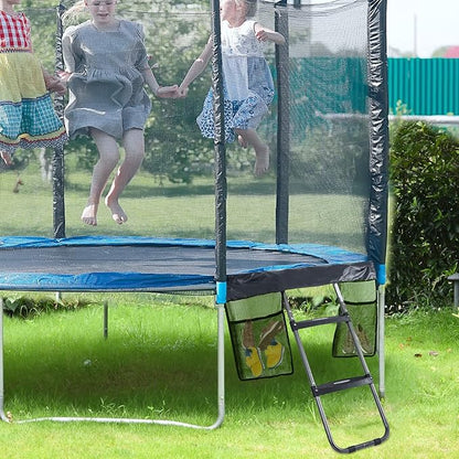 HBTower Trampoline Ladder, 2 Steps with Wide Steps, Trampoline Storage Bag, Universal Hook, 220 lbs