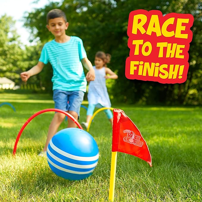 Franklin Sports Kick Croquet Game Set - Perfect for Kids and Adults - Combines Soccer and Croquet