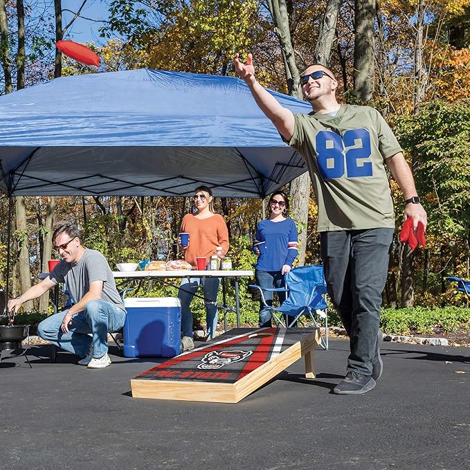 Wild Sports NCAA College 2' x 4' Wood Direct Print Tournament Cornhole Set, 8 Bean Bags, Vintage
