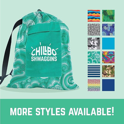 Chillbo Shwaggins Inflatable Couch – No-Pump Setup, Ripstop Polyester, Stability Pegs, Fun Prints