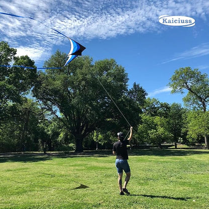Large Delta Kite Easy to Fly with Kite Reel Set, Beach Kite & Kite Spool for Kids & Adults, Single