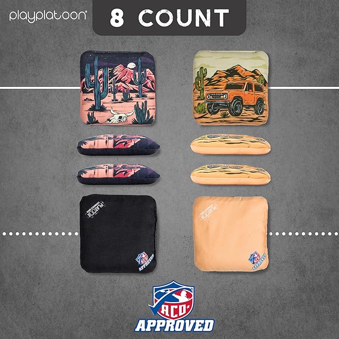 Play Platoon Cornhole Bags Set of 8 Regulation Professional Corn Hole Bean Bags ACO Approved