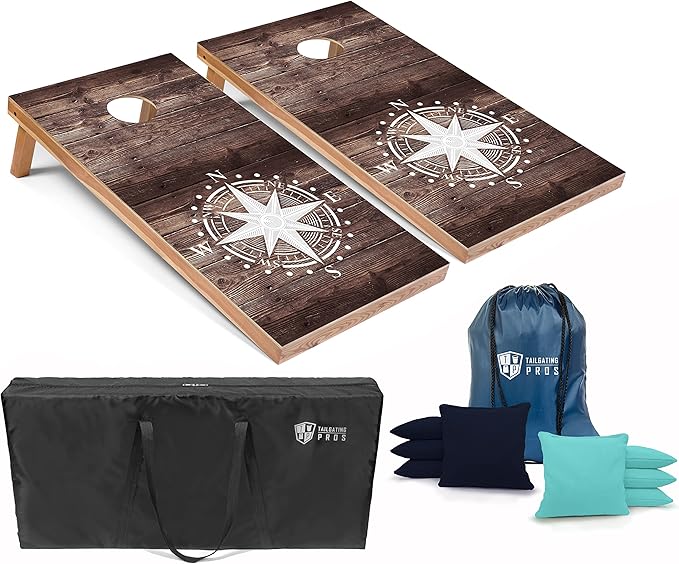 Tailgating Pros Cornhole Boards - 4'x2' Lightweight Cornhole Game- Includes Carrying Case, Set of 8