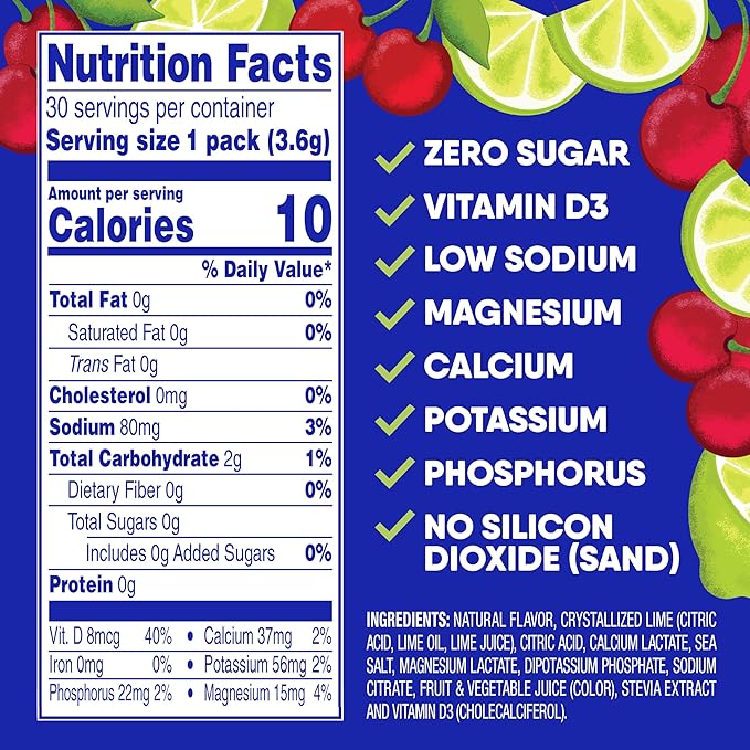 GoHydrate Instant Hydration Powder Packets - Low Sodium Electrolytes Drink Mix - Natural Hydration