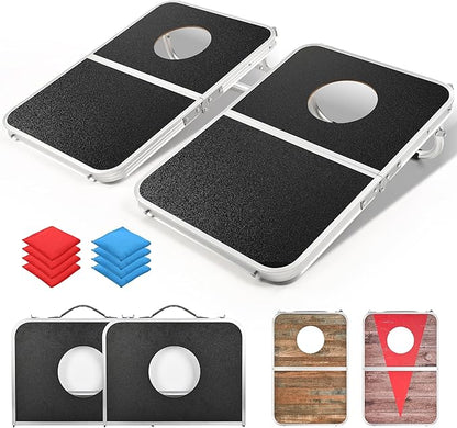 ROPODA Portable Cornhole Board Set,24 x 16 in Corn Hole Games for Adults with 8 Bean Bags