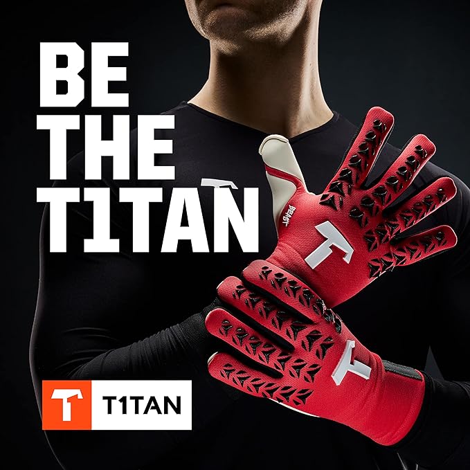 T1TAN Dark/Red Beast + LC - Goalkeeper Gloves - Without Finger Protection - Soccer Goalkeeper