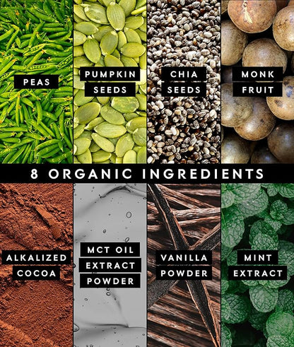 Truvani Vegan Pea Protein Powder | Mint Chocolate | 20g Organic Plant Based Protein | 1 Serving |