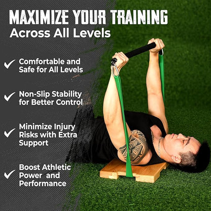 Wood Fitness Board, Exercise Platform or Wooden exercise board for resistance band exercises