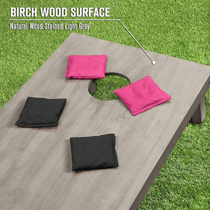 GoSports 4 ft x 2 ft Regulation Size Wooden Cornhole Boards Set - Includes Carrying Case and Bean