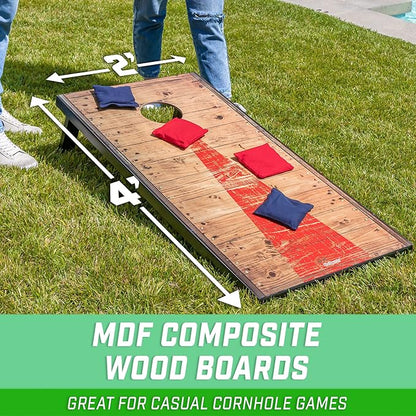 GoSports Portable Cornhole Sets, 8 Styles – Choose 4 x 2 ft or 3 x 2 ft - Boards Include 8 Bean