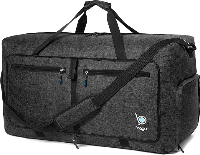 Bago Large Foldable Duffel Bags for Traveling Women & Men - 80L Packable Duffle Bag for Travel with