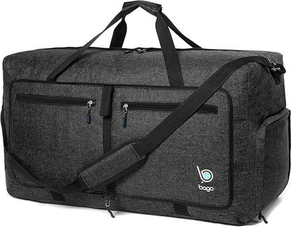 Bago Foldable Duffel Bags for Traveling Women & Men - 60L Medium Packable Duffle Bag for Travel