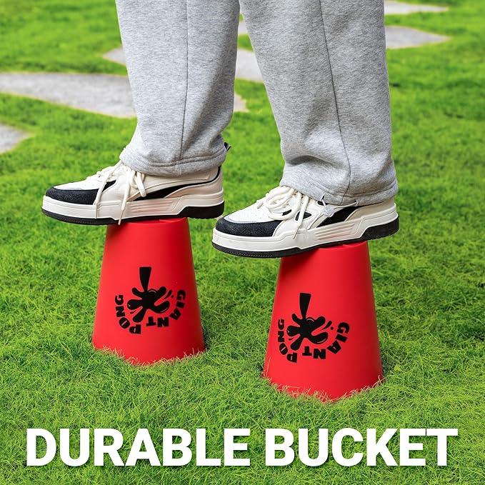 ropoda Giant Yard Pong,Yard Games with Durable Buckets and Balls - Choose Red Large, XL, or Green