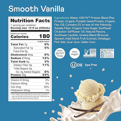 OWYN Only What You Need Plant Based Protein Shake, 20g Vegan Protein from Organic Pumpkin seed