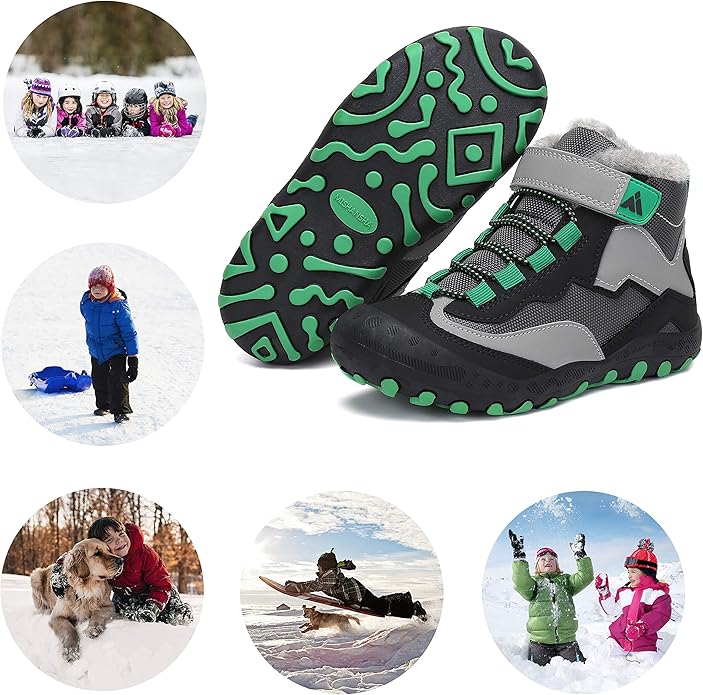 Mishansha Kids Hiking Boots Toddler Girls Boys Hiking Shoes Water-Resistant Anti-Collision Non-Slip