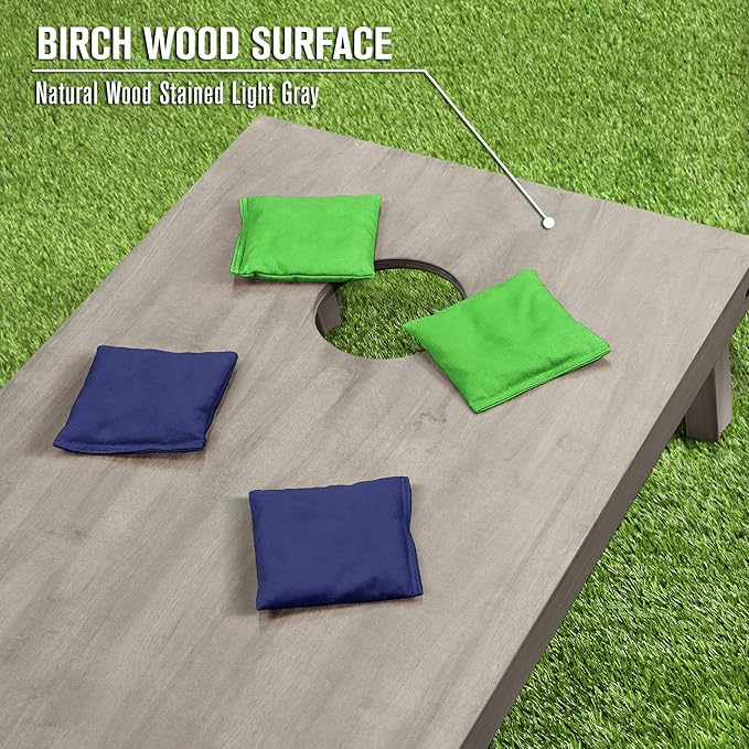 GoSports 4 ft x 2 ft Regulation Size Wooden Cornhole Boards Set - Includes Carrying Case and Bean