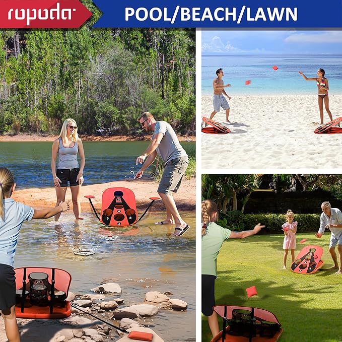 ropoda Pool Cornhole Board Set, 3ft x 2ft Corn Hole Games for Adults, Cornhole Set Floating, Pool