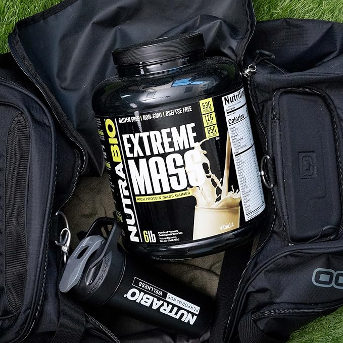 NutraBio Extreme Mass Gainer Protein Powder, 53G Protein, Clean Weight Gainer, Increase Muscle