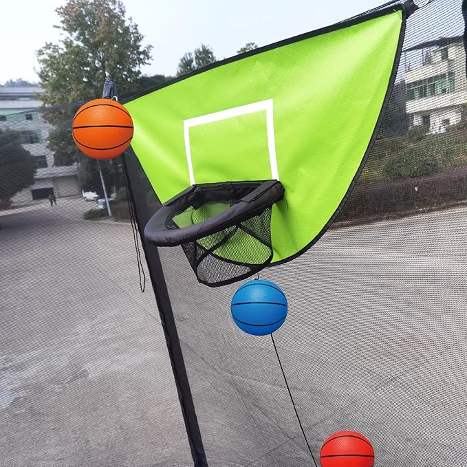 Trampoline Basketball Hoop, with Pump and 4 Mini Balls, Easy to Install, Universal Trampoline