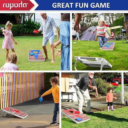 ROPODA Portable Cornhole Board Set,24 x 16 in Corn Hole Games for Adults with 8 Bean Bags