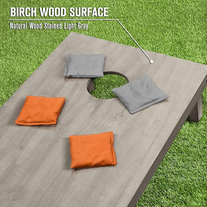 GoSports 4 ft x 2 ft Regulation Size Wooden Cornhole Boards Set - Includes Carrying Case and Bean