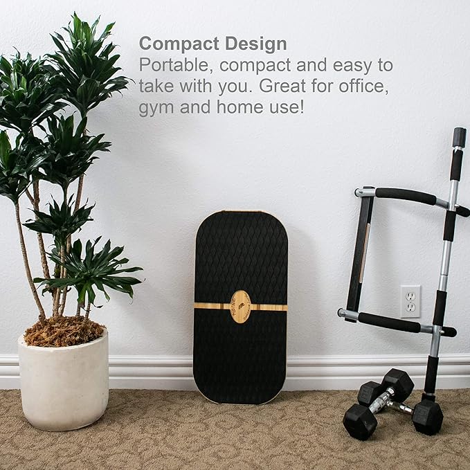 Blue Planet Balance Surfer | Bamboo Balance Board for Office, Standing Desks, Surfing, SUP, Yoga