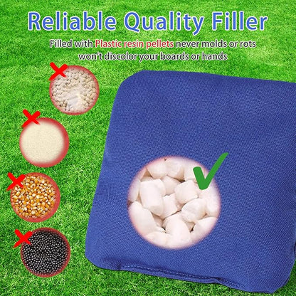 EunHo Dual Sided Cornhole Bags Regulation Set of 8 Professional Cornhole Bean Bags Slick and Stick