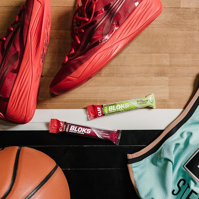 CLIF BLOKS - Salted Watermelon Flavor with 2X Sodium - Energy Chews - Non-GMO - Plant Based - Fast