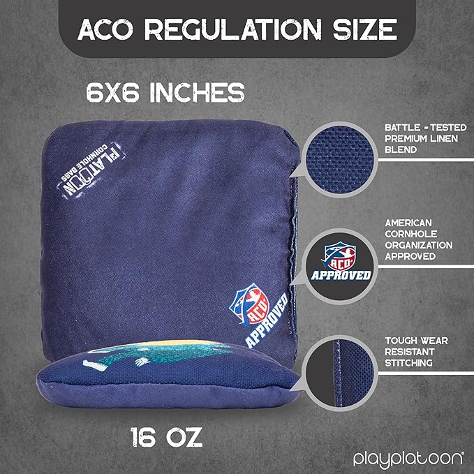 Play Platoon Cornhole Bags Set of 8 Regulation Professional Corn Hole Bean Bags ACO Approved