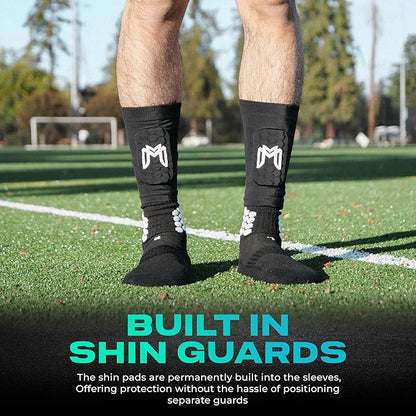Mini Shin Guards Soccer – Built in Shin Pad Sleeves for Mens, Women, Teens - Small Shin Guards