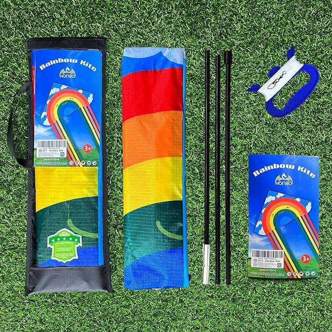 HONBO Large Delta Kite for Kids & Adults,Extremely Easy to Fly Kite for Beach Trip,String Line