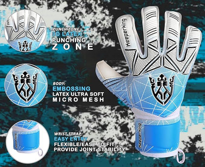 Soccer Goalie Goalkeeper Gloves for Kids Boys Youth & Adult,Latex Strong Grip Palms with Removable
