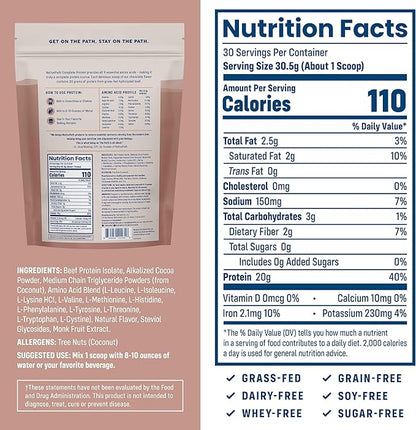 NativePath Complete Beef Protein Powder Isolate ??Grass-Fed, Pasture-Raised, Dairy & Lactose Free