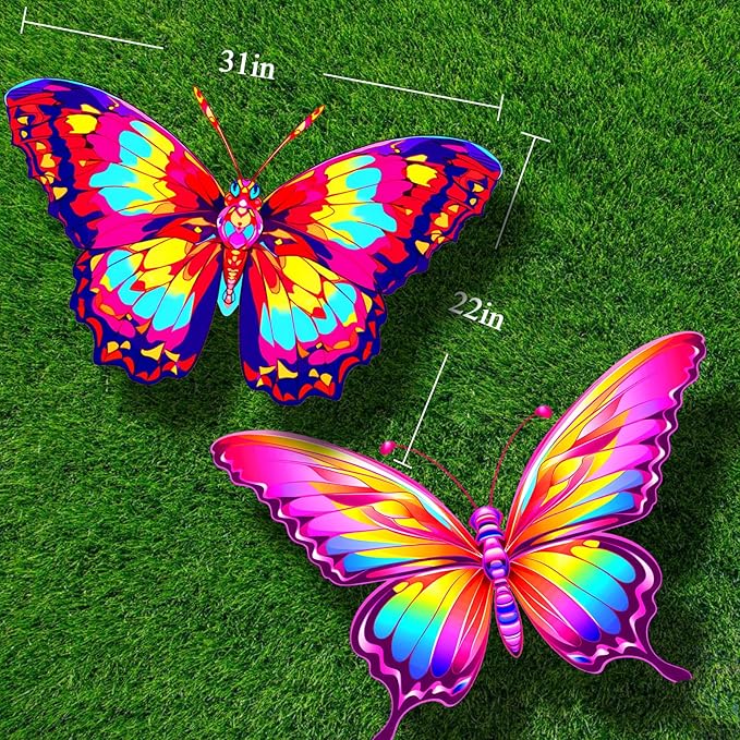 HENGDA KITE 2 Pack Butterfly Kite,for Kids and Adults,Easy to Fly,Excellent Fabric and Structure