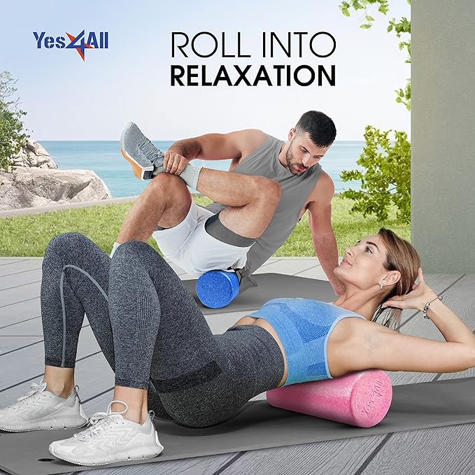 Yes4All High-Density EPP Round Back Roller Foam, Exercise Foam Roller for Yoga, Pilates &