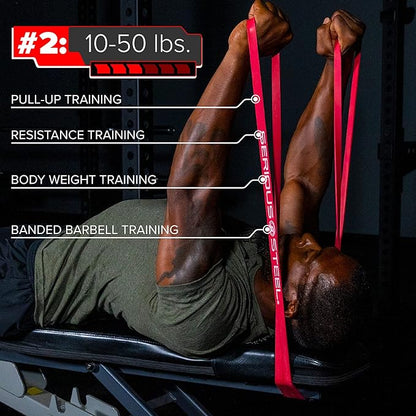 Serious Steel 41" Assisted Pull-up Band, Heavy Duty Resistance Band Sets, Stretching, Powerlifting
