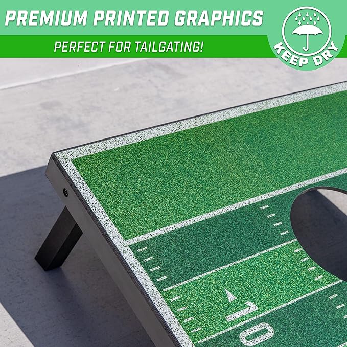 GoSports Portable Cornhole Sets, 8 Styles – Choose 4 x 2 ft or 3 x 2 ft - Boards Include 8 Bean